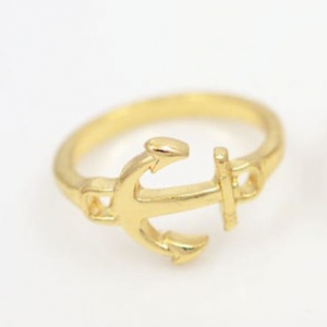 Anchor Ring - Gold - Trinket Square