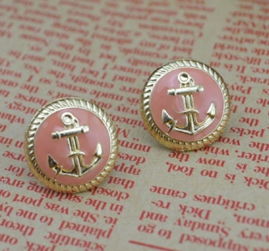 Anchor Earrings - Pink - Trinket Square