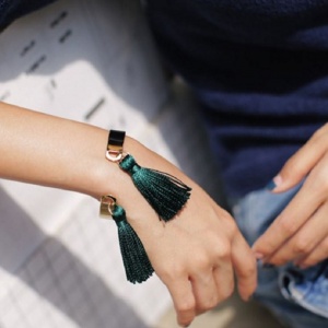 Green Tassel Cuff - Trinket Square